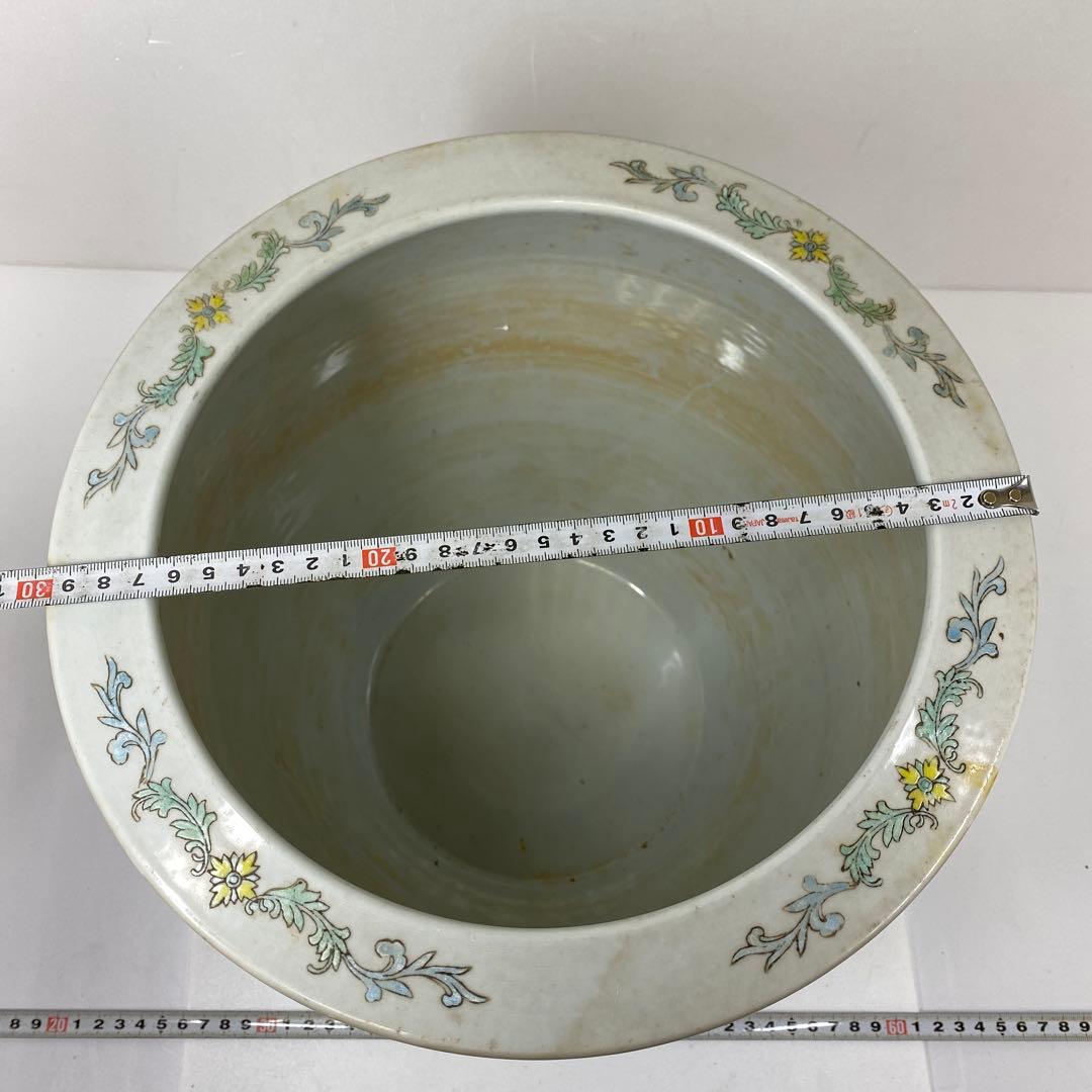 専用　中国清時代　粉彩大鉢　高さ約27㎝　タエチ　東さ7-0130☆2F