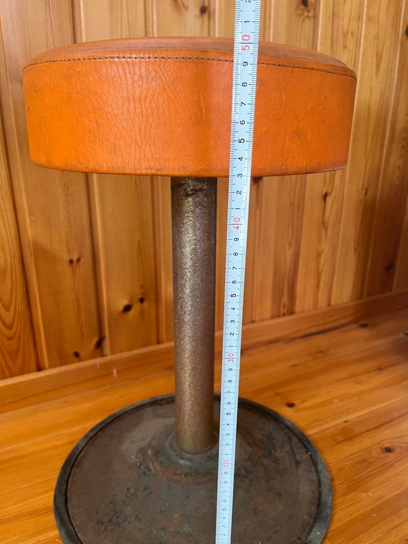 【アンティーク】回転式　丸椅子 スツール シャビー 昭和レトロ