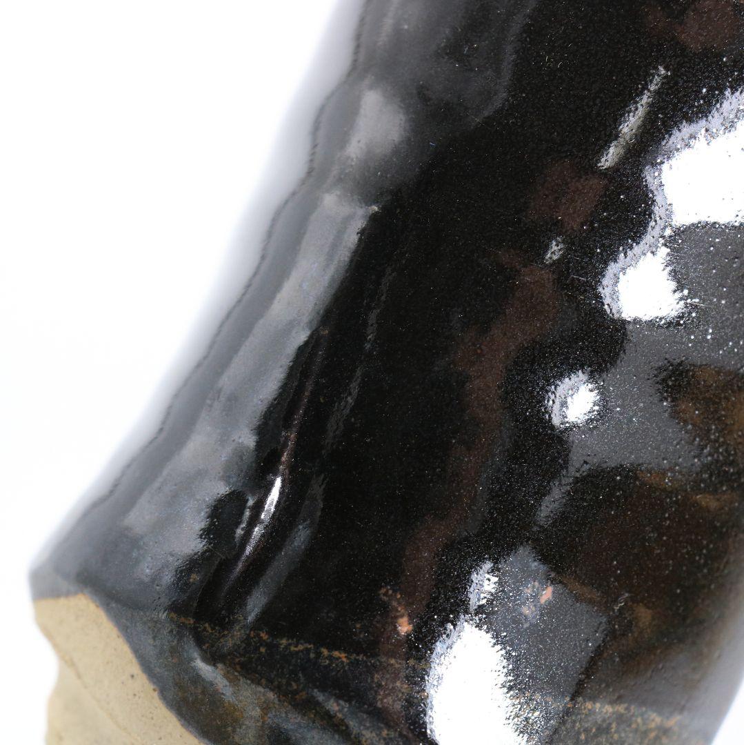 忍冬庵 佐藤和子作 織部焼 肩衝茶入 仕覆付 茶道具 共箱　V909