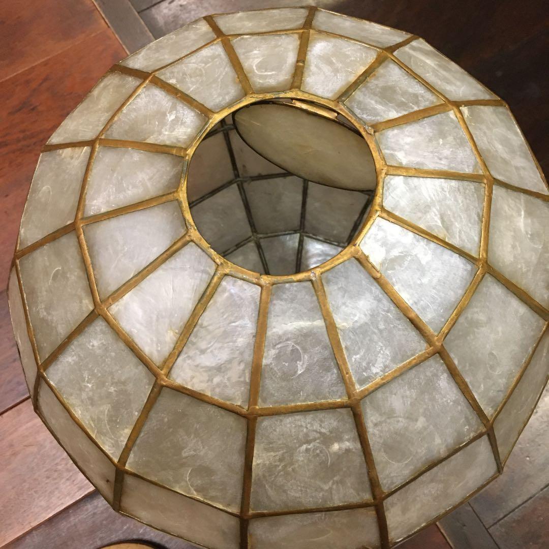 アンティーク　ランプシェード　螺鈿