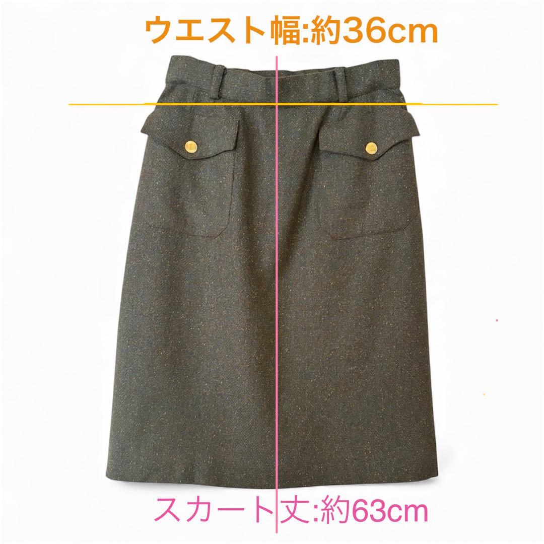 CHANEL シャネル　ツイードスカート　size42 グリーン