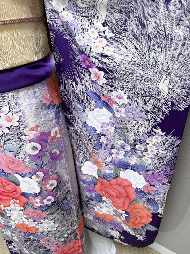 ❣️大特価❣️ 美品　正絹　振袖フルセット　新品長襦袢　成人式　青紫色　佐賀錦