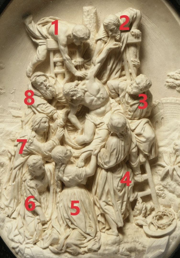 【十字架降架　E.カシエ作】 メダイヨン　キリスト教美術　ルーベンス