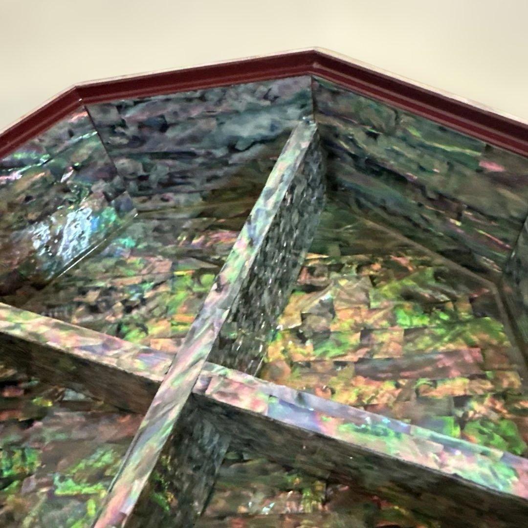 韓国漆器　螺鈿細工　八角菓子器　小物入　宝石箱