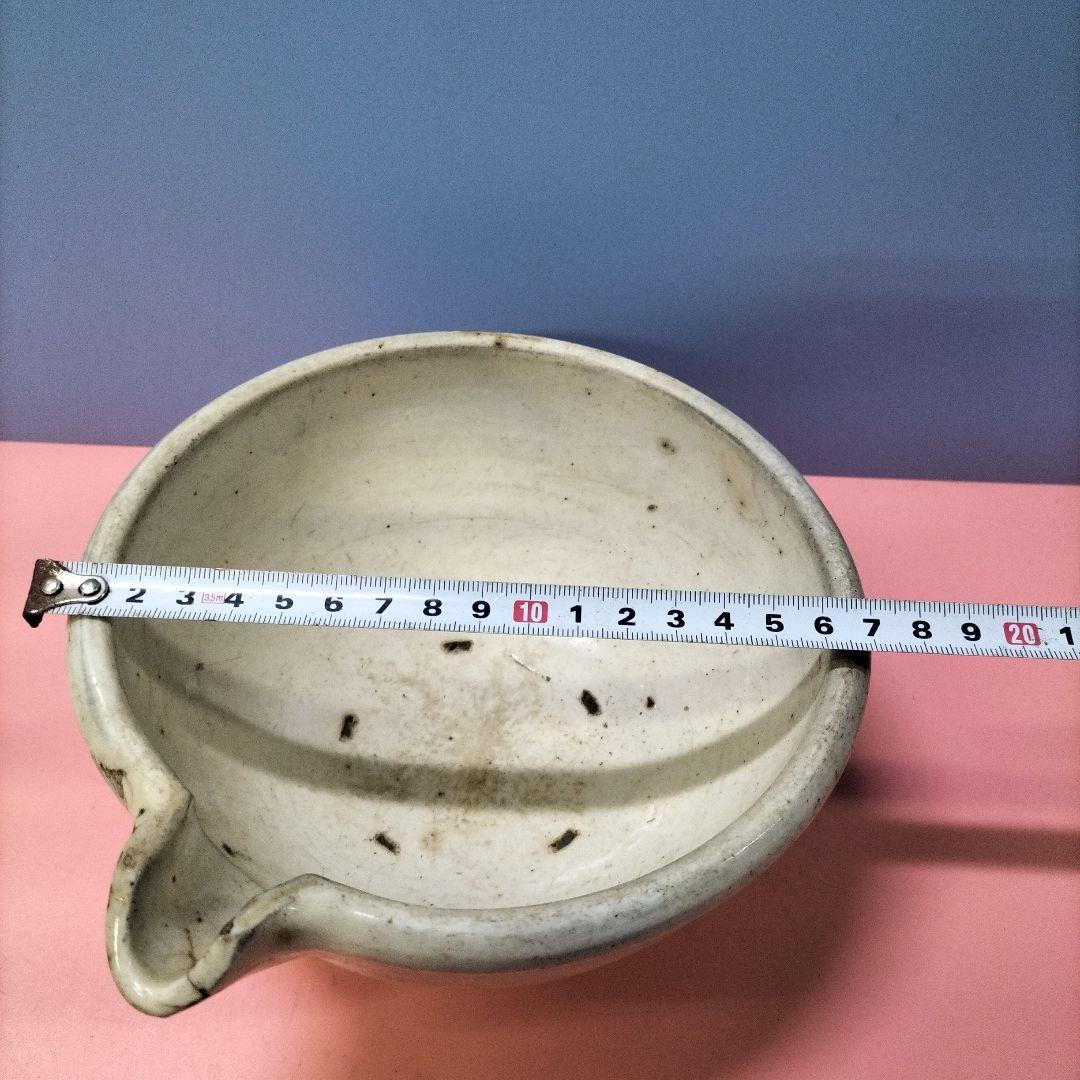 平清水焼 明治-江戸 片口 骨董品 李朝 小道具 約17cm