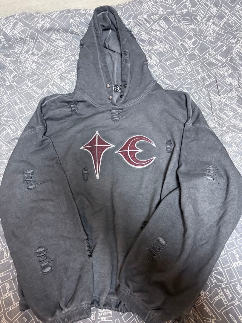 Thug Club サグクラブ ロックダメージフーディ TCロゴ M