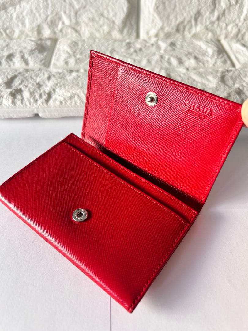 PRADA プラダ　サフィアーノレザー ケース　カードケース　 レッド