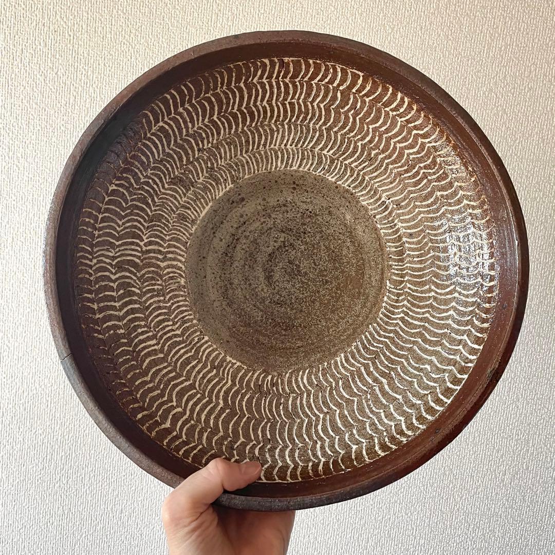 民藝 象嵌の大鉢 一尺一寸 検）バーナード・リーチ 生田和孝