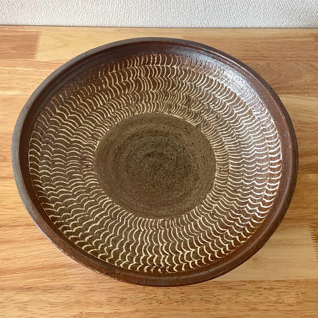 民藝 象嵌の大鉢 一尺一寸 検）バーナード・リーチ 生田和孝