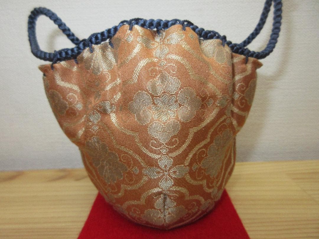 送料込【逢絢亭・新品】茶道具 仕覆 四滴茶入仕覆 正絹 菱地紋丸花緞子 日本製