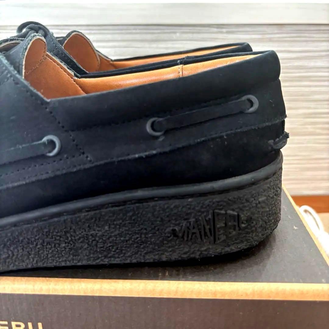 【美品】MANEBU マネブ　黒 レザー モカシンスタイル 27.5㎝