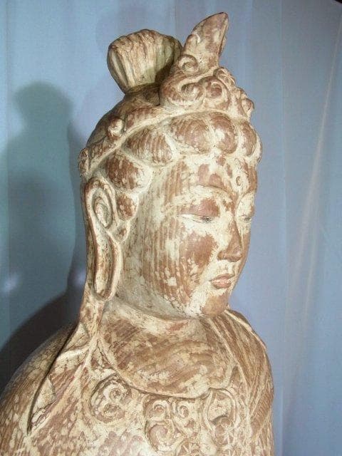 家宝に！【仏像　観音菩薩立像　等身大　木彫　骨董　◆掘り出し】★仏教美術　佛　仏