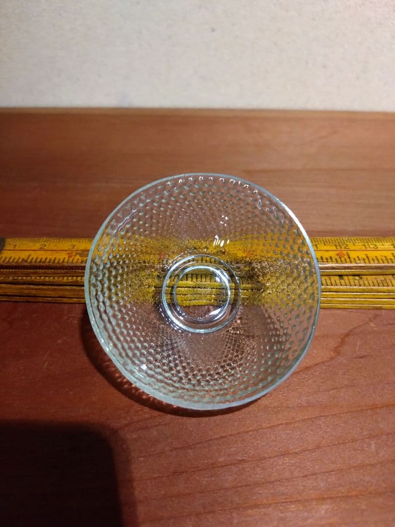 明治ガラス あられ紋 盃 猪口