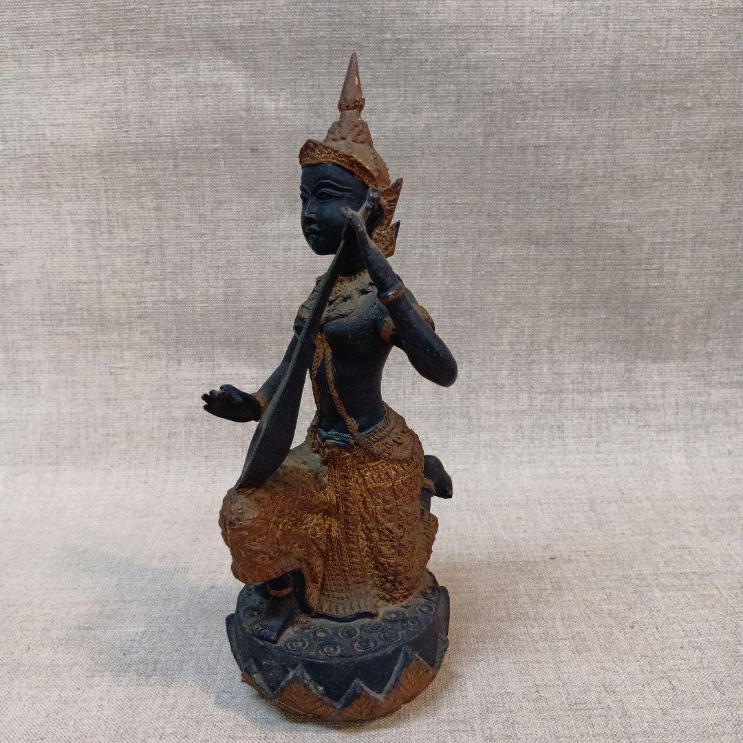即発送タイ 天部(てんぶ）仏像 ブロンズ アジア伝統女性像 彫刻 約20cm