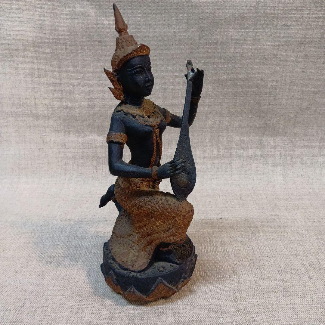 即発送タイ 天部(てんぶ）仏像 ブロンズ アジア伝統女性像 彫刻 約20cm