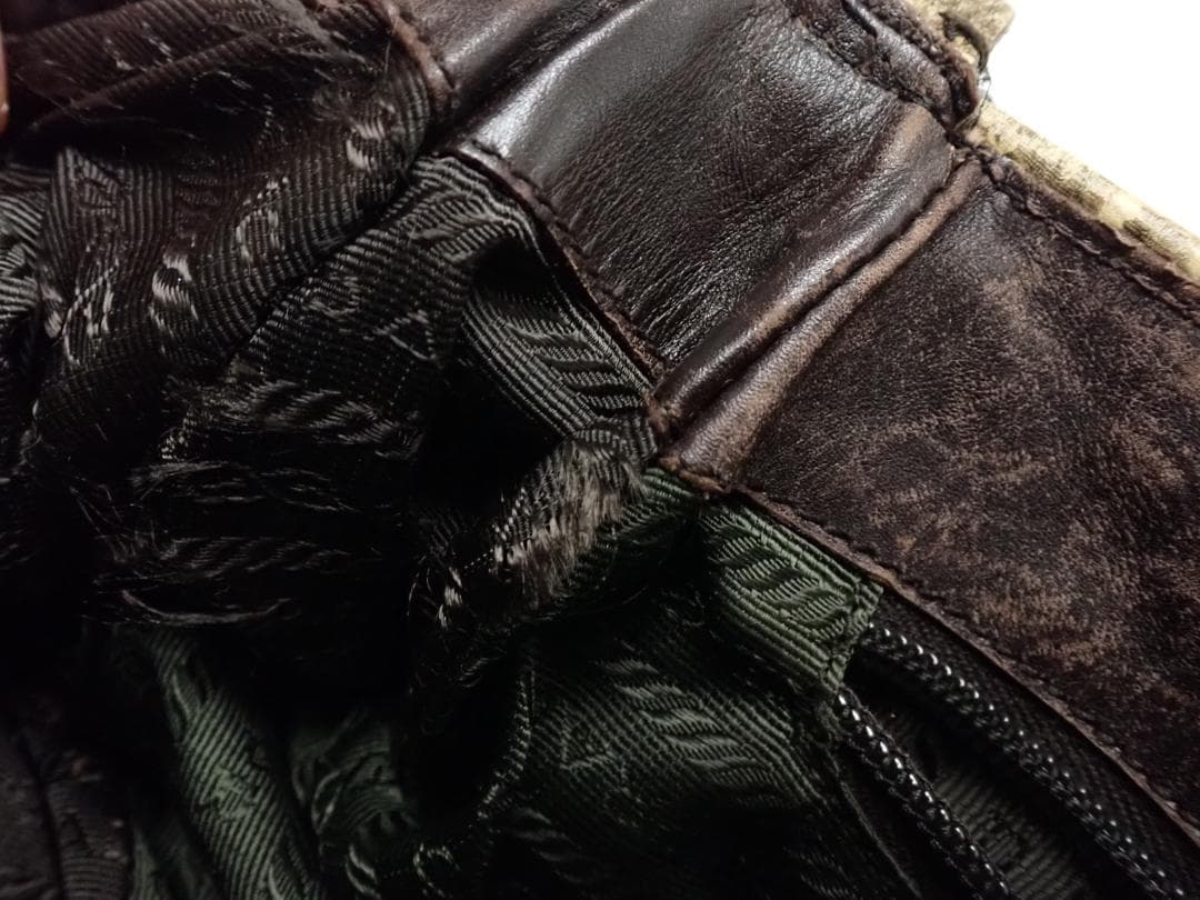 PRADA プラダ ナイロン×パイソン柄 ワンショルダーバッグ G8-B