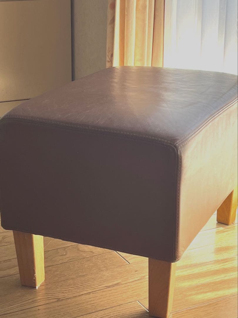 無印良品　オットマン　オーダー品　天然牛革　キャメル