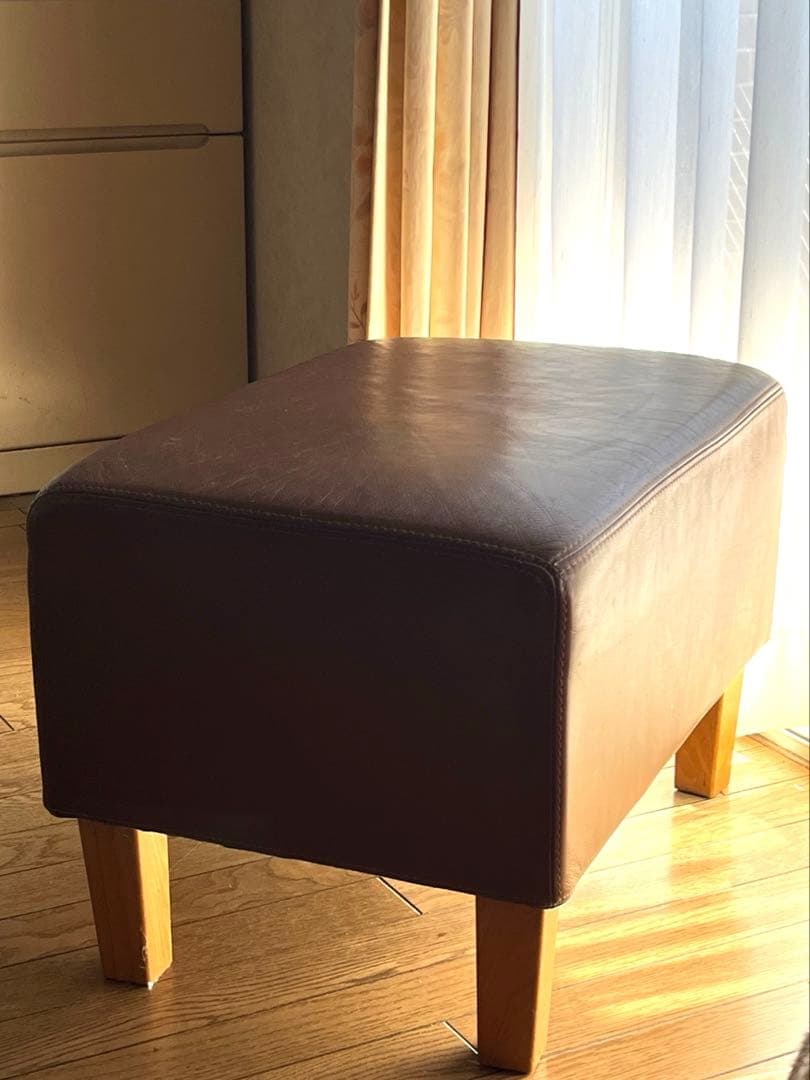 無印良品　オットマン　オーダー品　天然牛革　キャメル