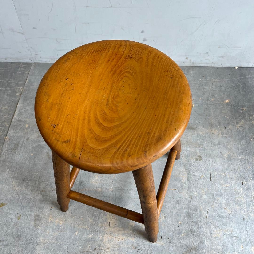 アンティーク スツール 椅子 無垢材 シャビー z664