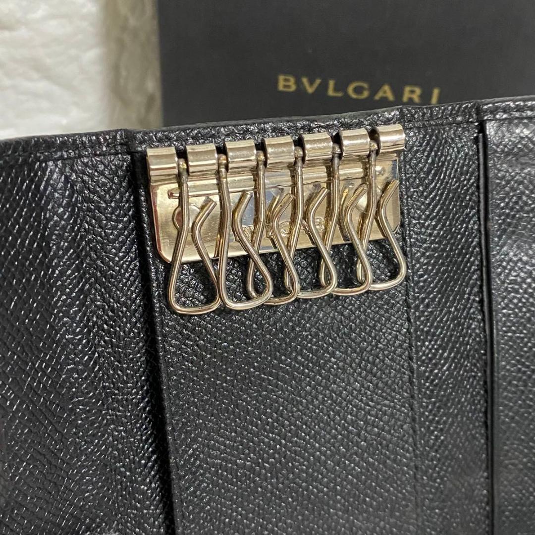 BVLGARI ブルガリ レザー 黒 キーケース 6連 ビーゼロワン 付属品付き