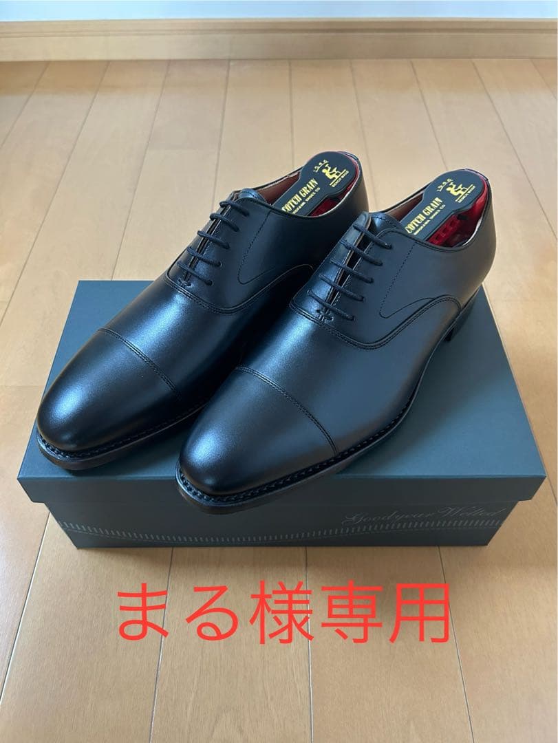 まる　新品未使用　スコッチグレイン　シャインオアレイン　24.5Ｅ　黒色