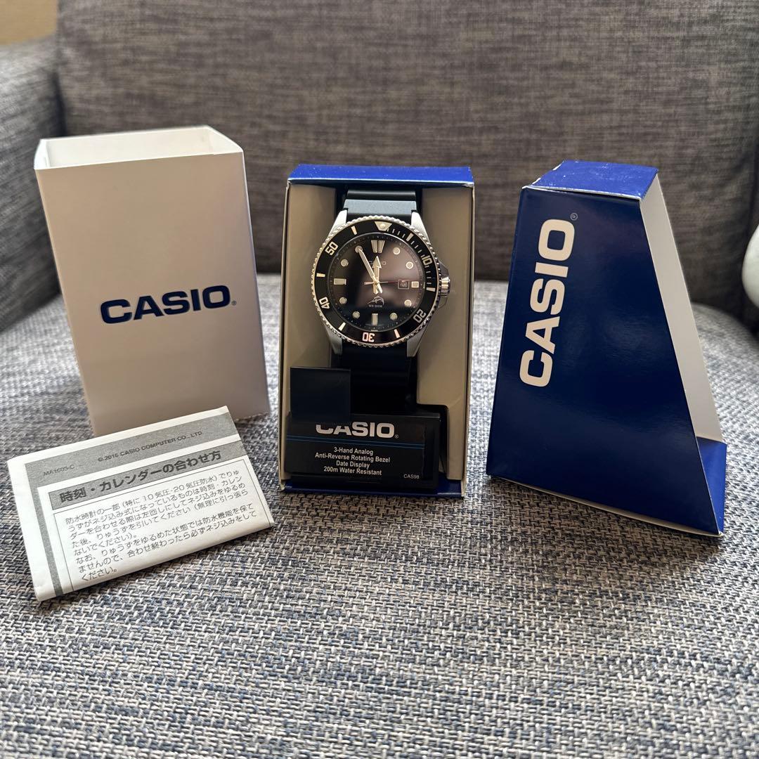 CASIO アナログクォーツ 腕時計 ブラックMDV-106ダイバーズウォッチ
