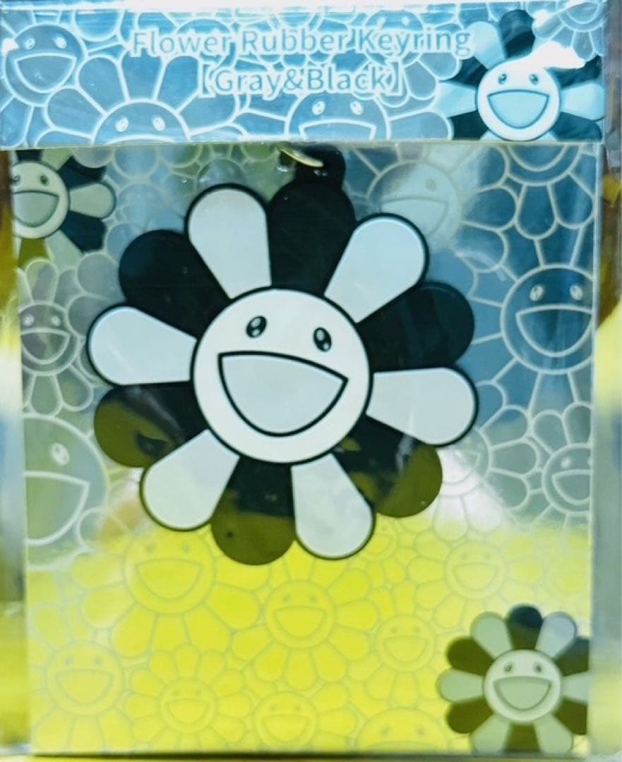 花の形ラバーキーホルダー グレー・ブラック 村上隆　もののけ　未開封