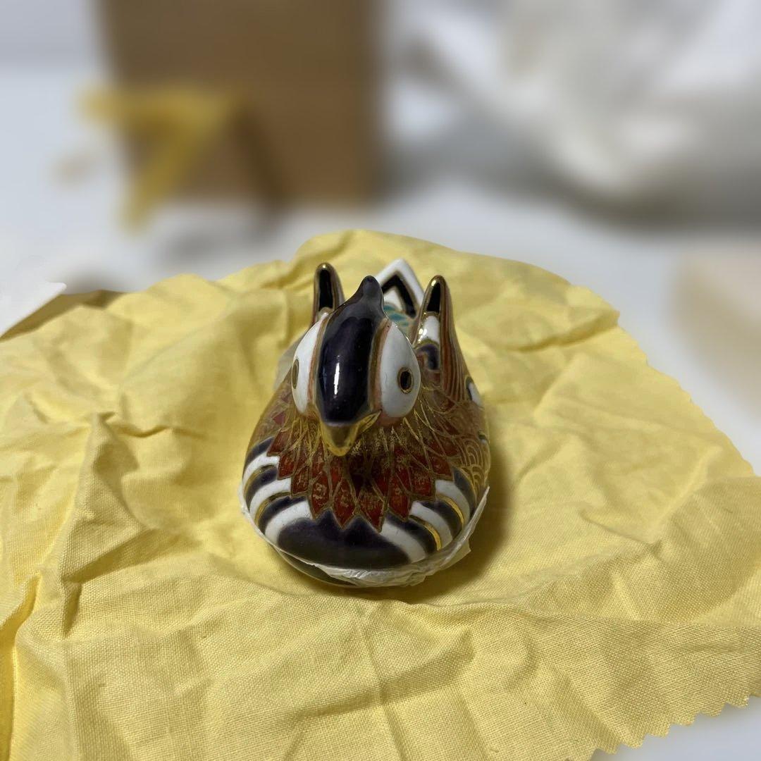 陶器の鳥の置物 木箱付き