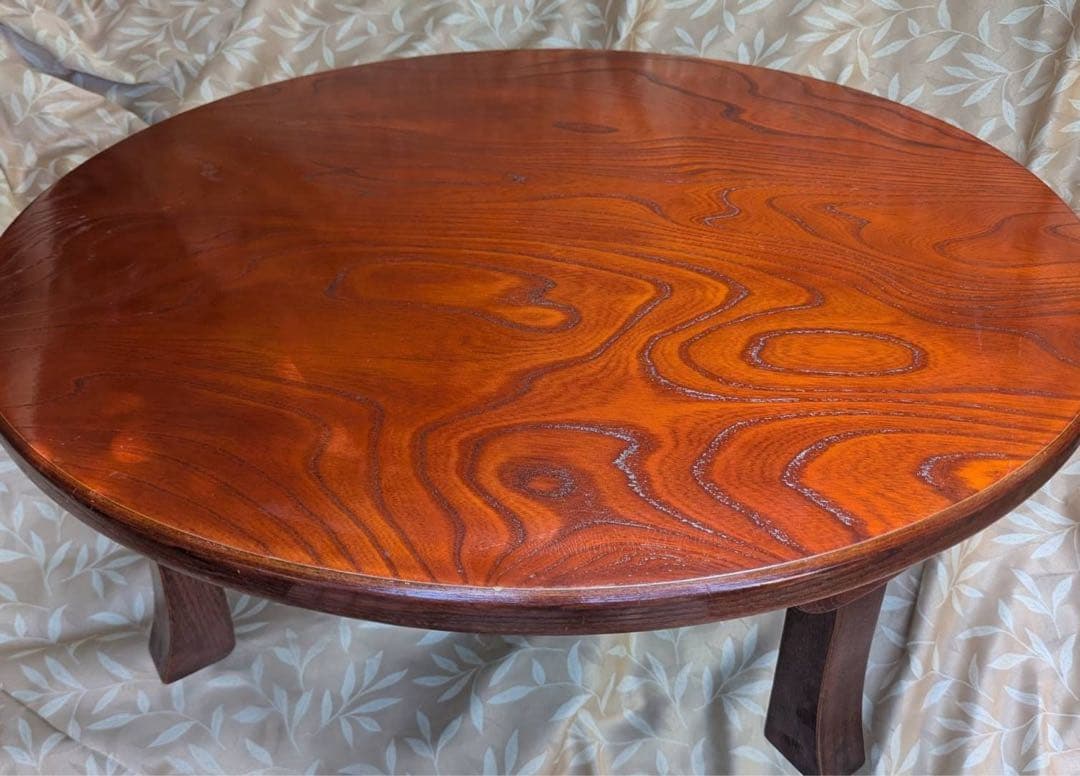 折りたたみちゃぶ台　欅材　超美品　昭和レトロ