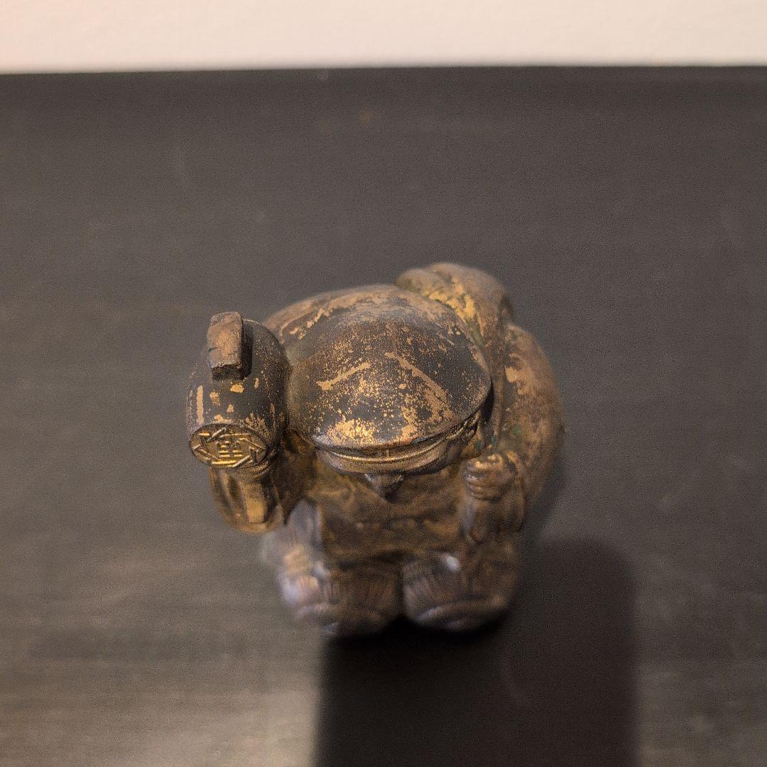 珍品　戦前　日本生命販促用・記念品　貯金箱　大黒天　金属製