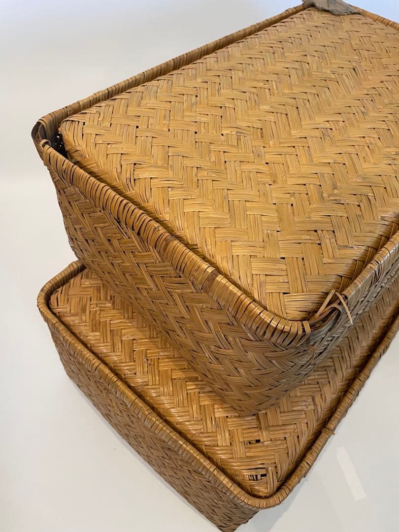 昭和レトロ 柳行李 やなぎこおり 衣類収納 収納ボックス 希少品　2個セット