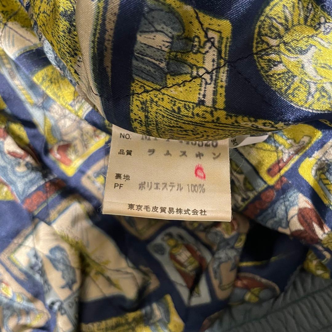 極希少【vintage】羊革ラムスキンシングルライダースジャケット グリーンXL