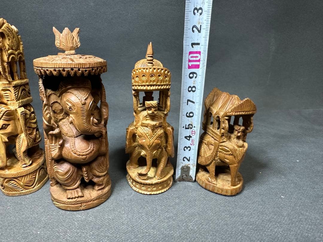 インド　白檀　木彫り　象　仏教美術　仏像 骨董 木像　木製　密教　置物