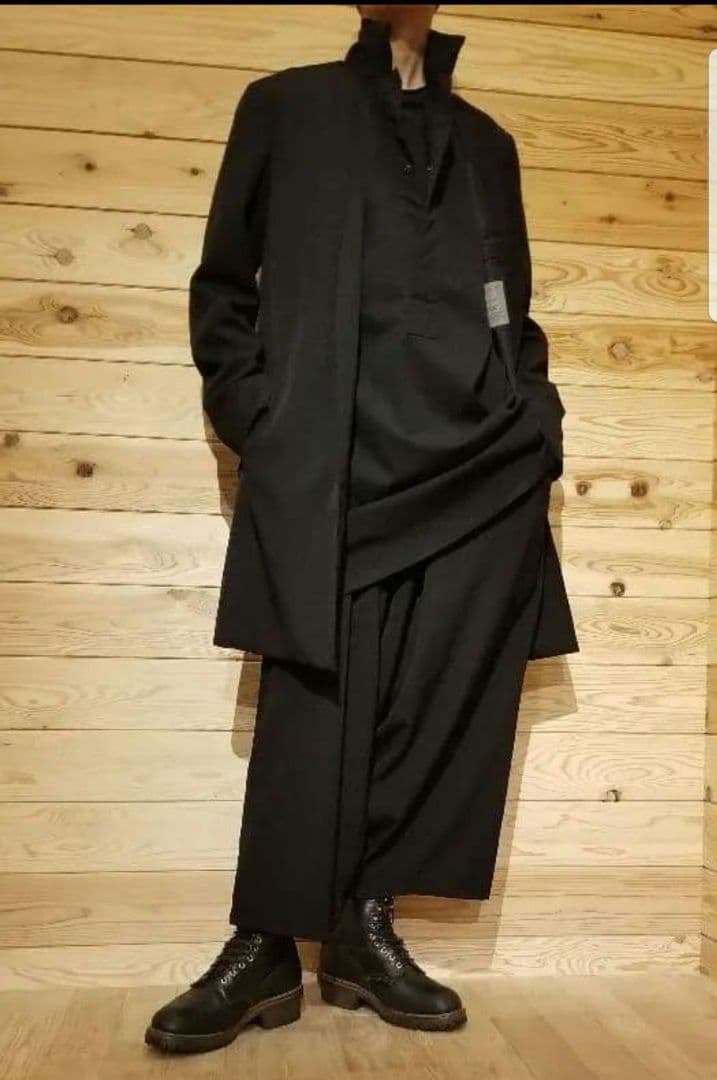 新品同様　ヨウジヤマモトプールオム　21ss　ウールギャバ　紐ワイドパンツ