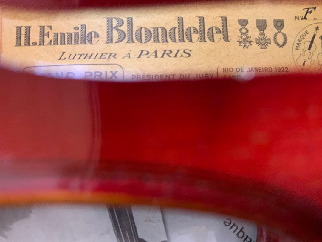 フランス　工房製　4/4 バイオリン　Emile Blondelet