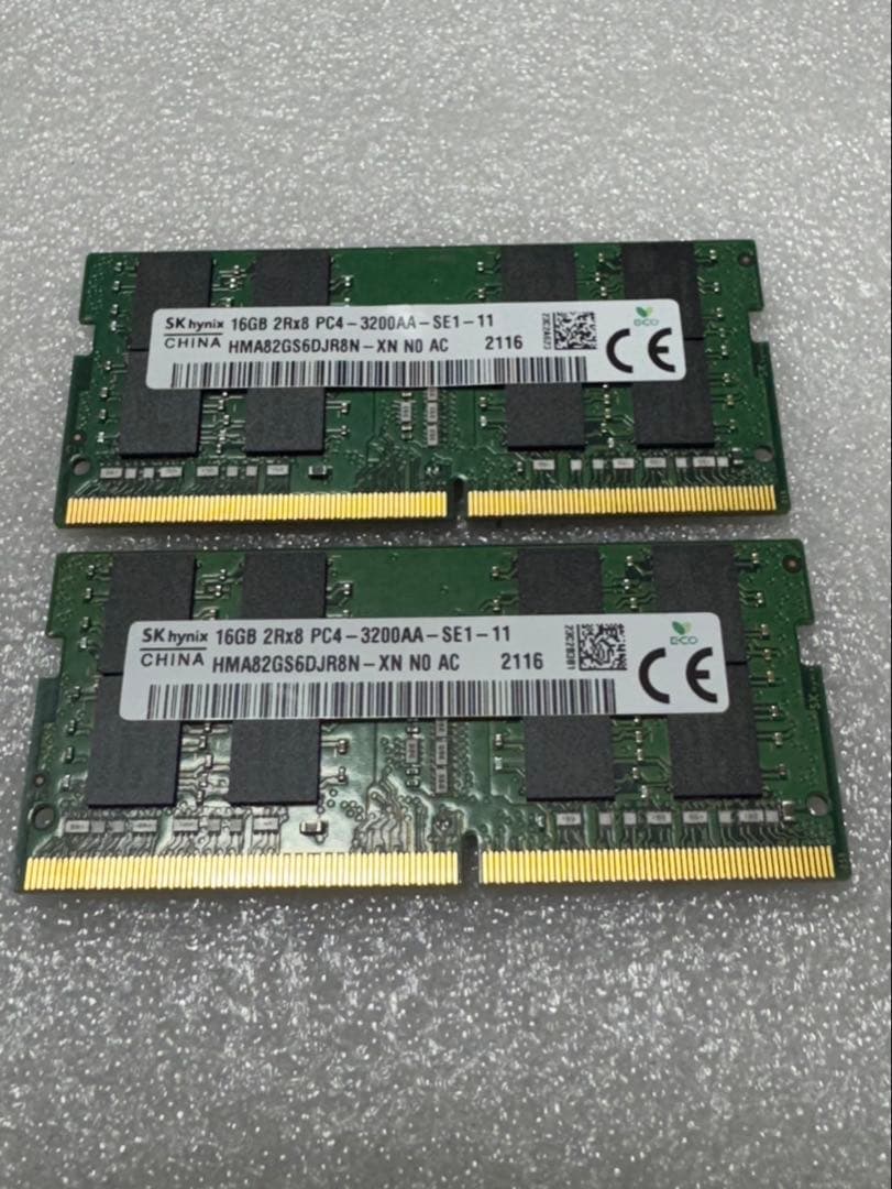 SKhynixPC4 3200AA16GB２枚　32GB BIOSチェック済み