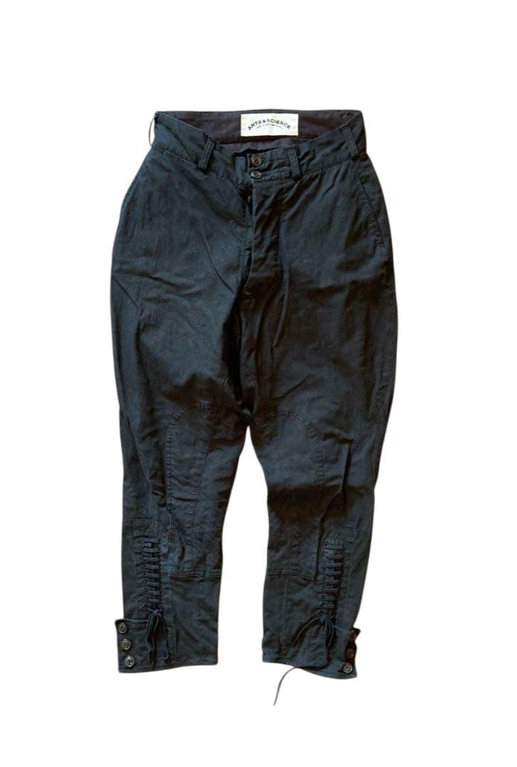 ARTS&SCIENCE ブラック インディゴリネン ジョッパーズパンツ