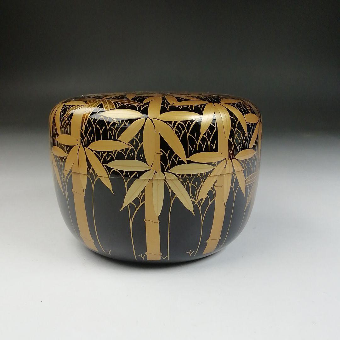 Ｔ８３５　棗　『竹林蒔絵』『平棗』『雲斎 作』　共箱　茶道具