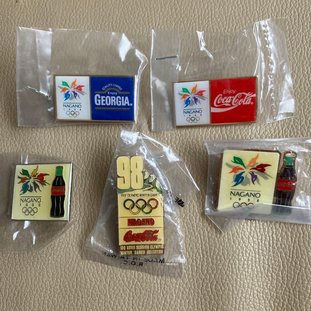 【未開封】1998年長野オリンピック冬季大会 コカコーラ ピンバッジ 5個セット