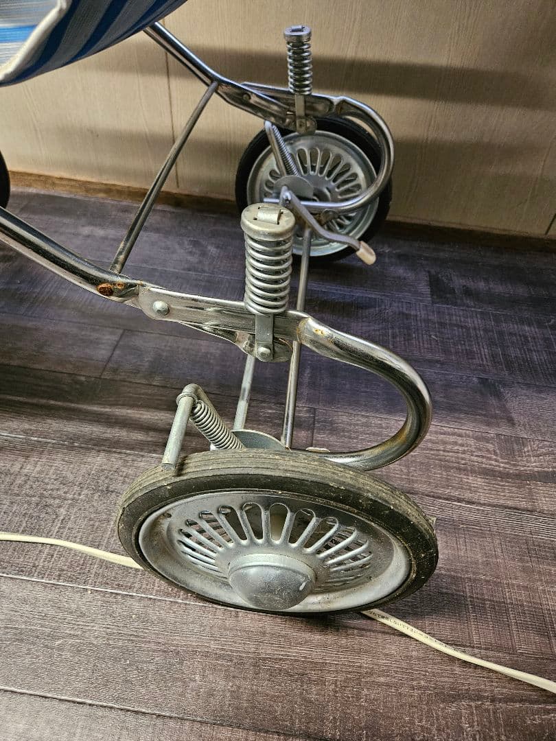 ベビーカー 昭和レトロ 東京 TOKYO さつき号 青 ブリキ