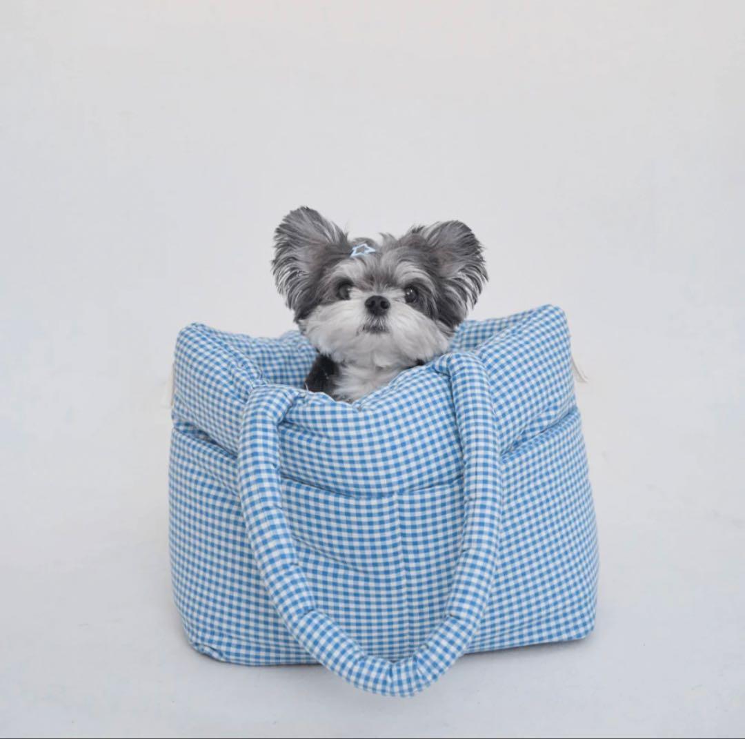 aperty WIDE BAG PLAID BLUE別売りネット付Sサイズ未使用