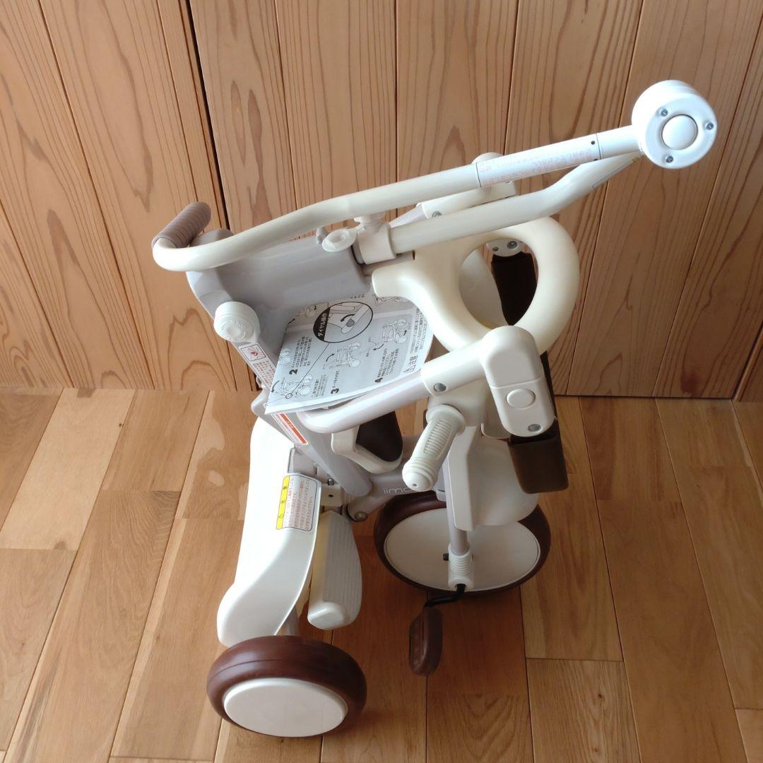 iimo 三輪車 ホワイト 木製 ドールバギー