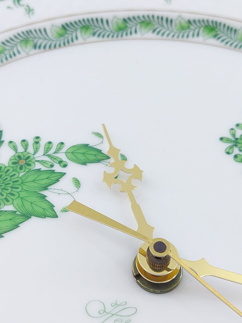 HERENDヘレンド 壁掛け時計 インドの華グリーン アポニーグリーン 28cm