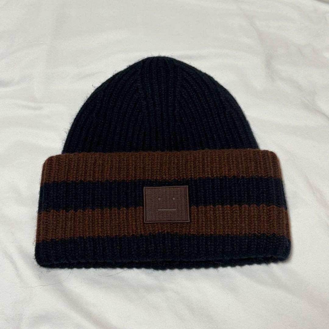 Acne Studios ニット帽 ビーニー 黒 ブラウン