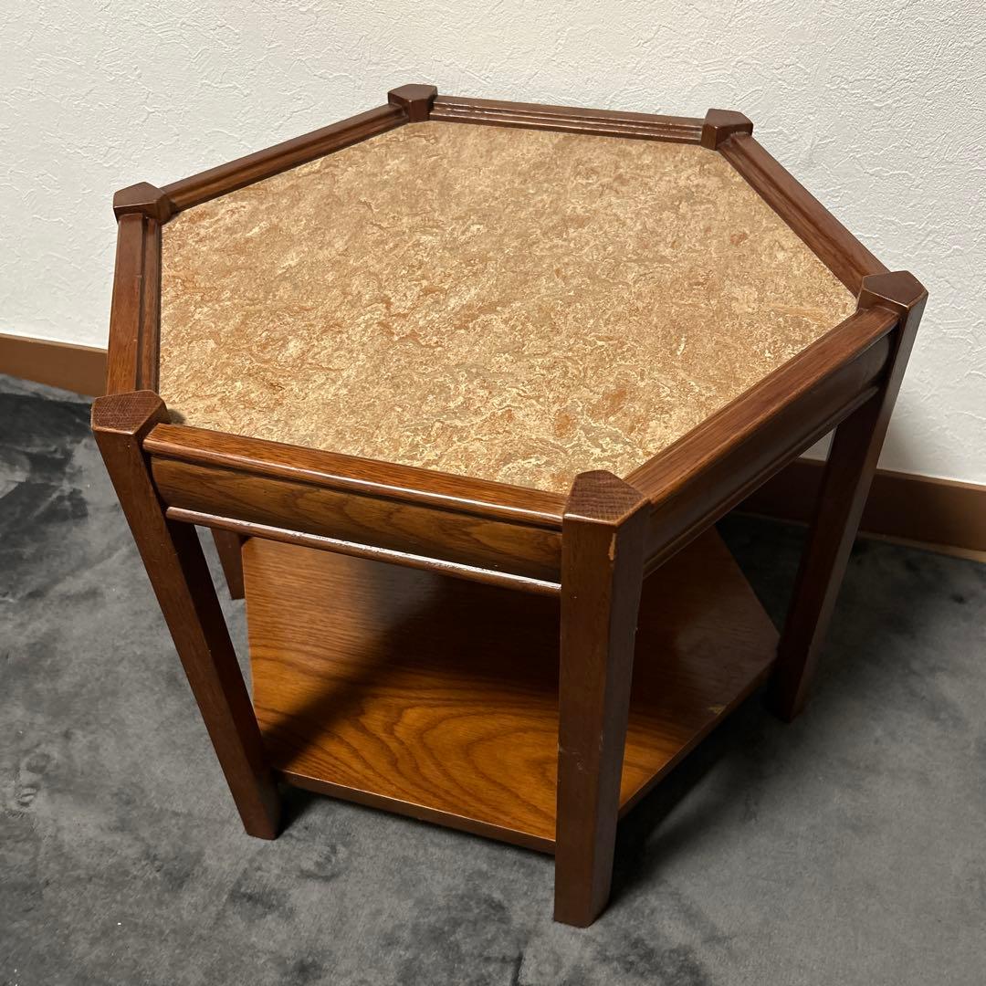 サイドテーブル・ナイトテーブル・ローテーブル ACME Furniture BROOKS HEXAGONTABLE BEIGE