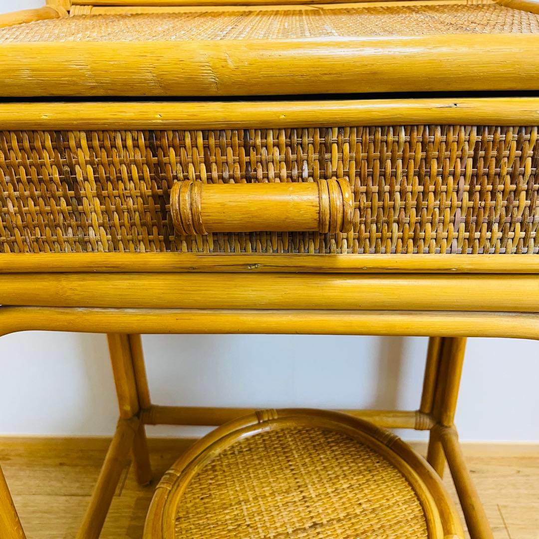 良品 ラタン ドレッサー　スツール　鏡台　椅子　化粧台　家具 イス