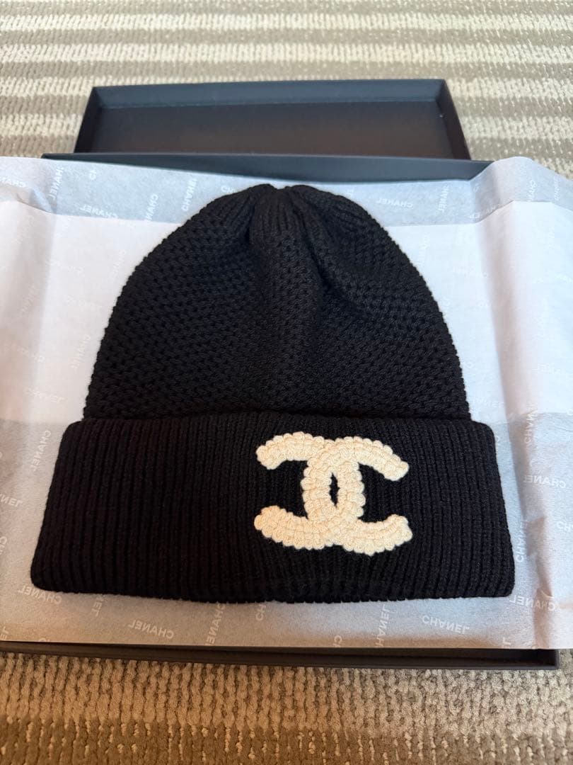 CHANEL カシミヤニット帽　新品未使用品　ぽーぽー‼️
