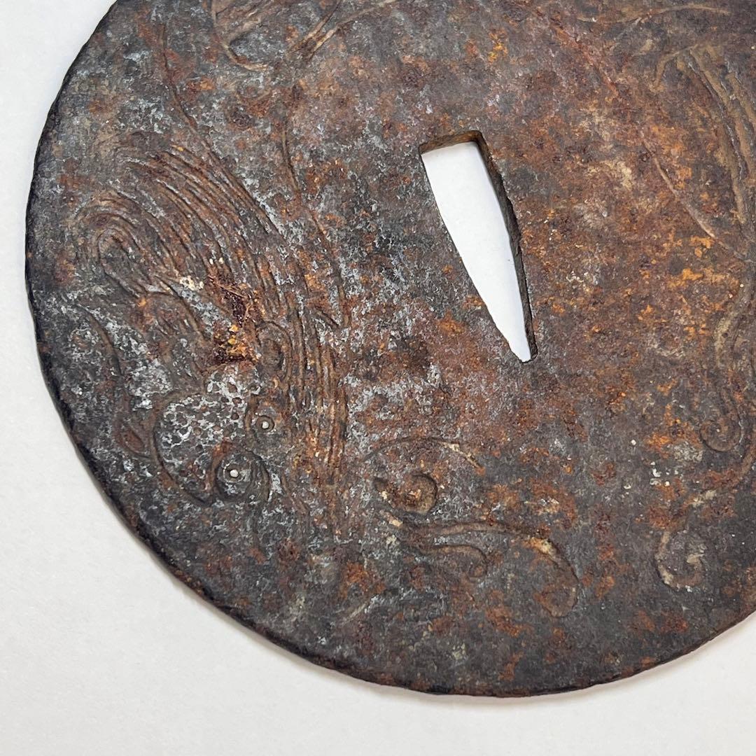 一点もの　鍔　刀装具　日本刀鍔　龍　竜　縁起物　古美術　年代物