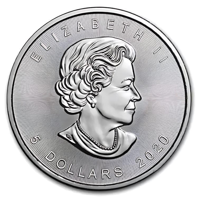 2020 カナダ　メイプル 銀貨　1オンス　38mm クリアケース付 新品未使用