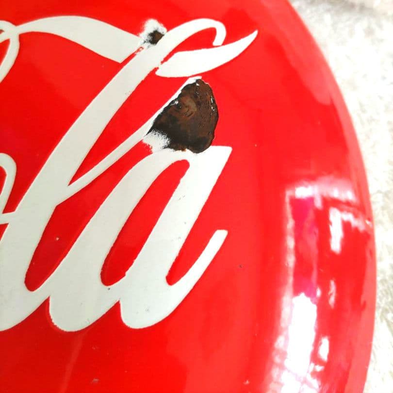 ヴィンテージ　コカコーラ　ボタンサイン　アメリカン　看板　36cm